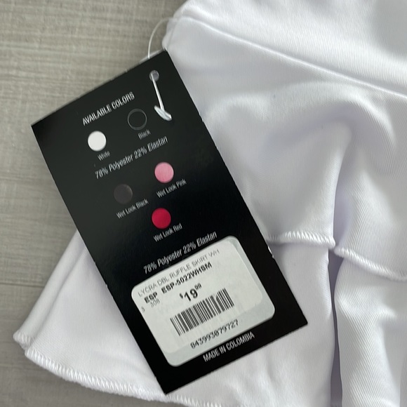 NWT Mapale 5022 Double Layered Ruffle Skirt White - Picture 5 of 5